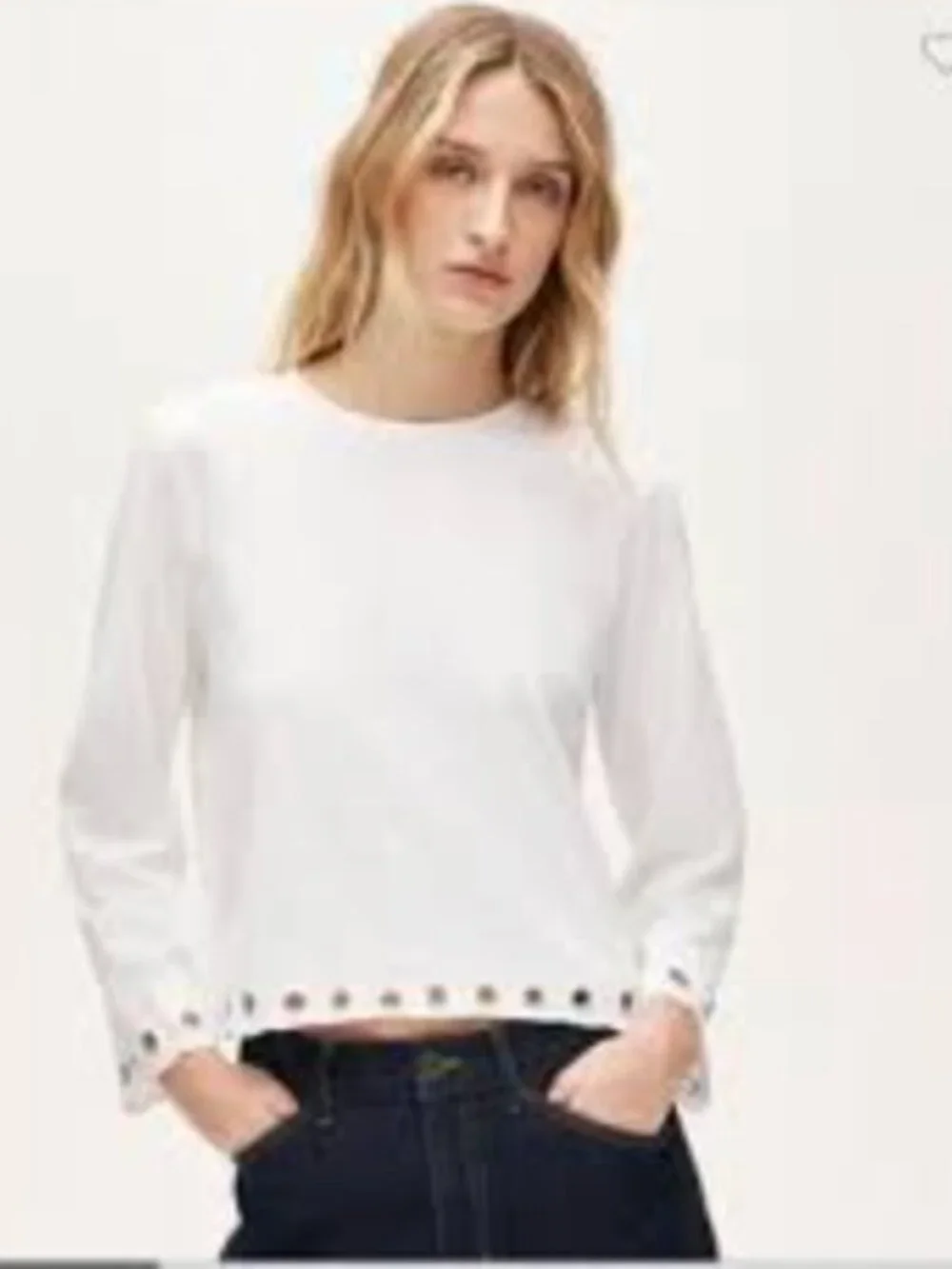 J. Crew Boyfriend jersey relaxed long-sleeve T-shirt with grommets